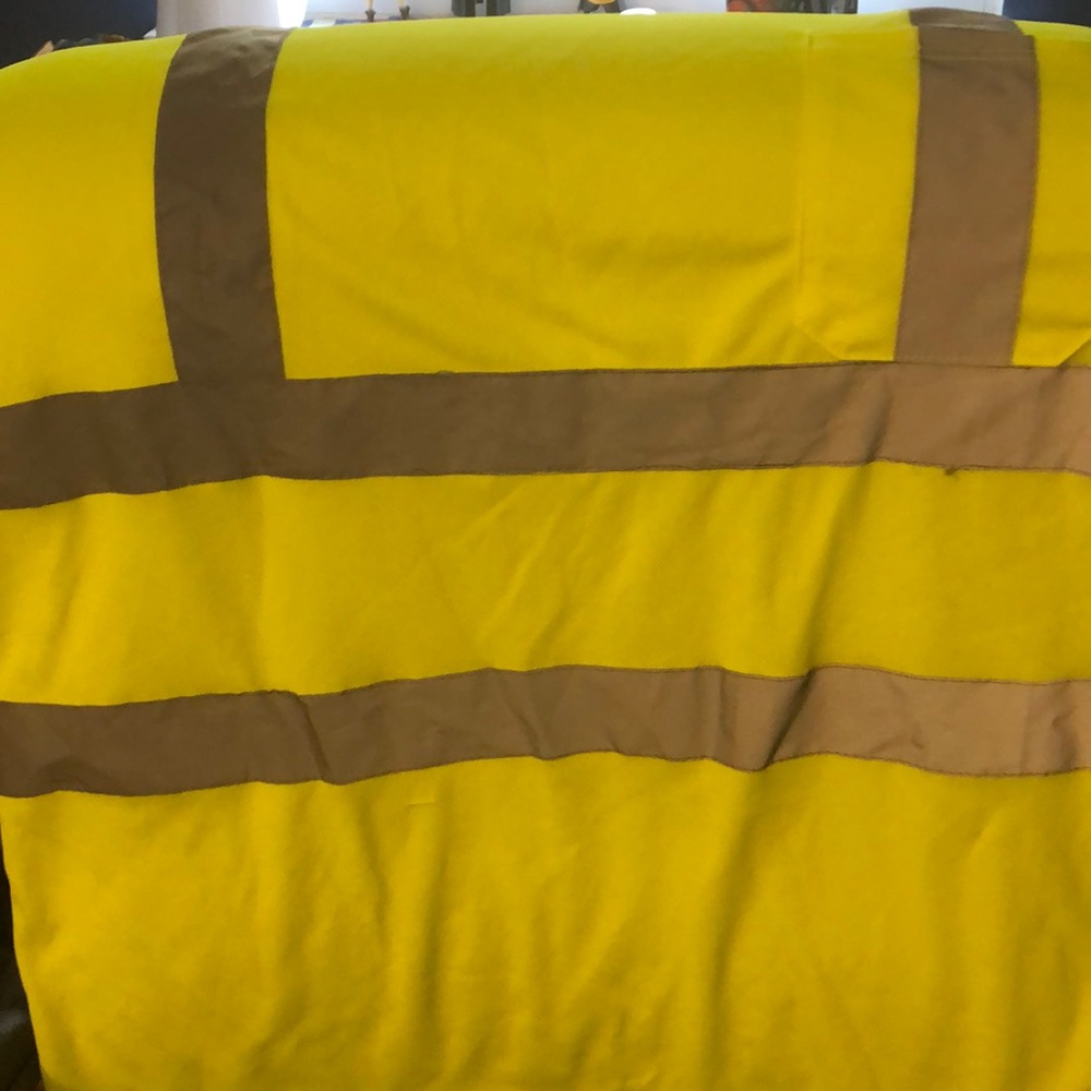 Bright Yellow Grey reflective stripes safety shirt